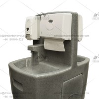 HDPE Outdoor Washing Hand Single Hole Faucet Mount and Rectangular Basin Shape Plastic Hand Wash Station